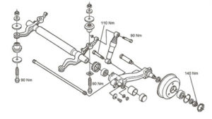 repase zadní nápravy Peugeot 106